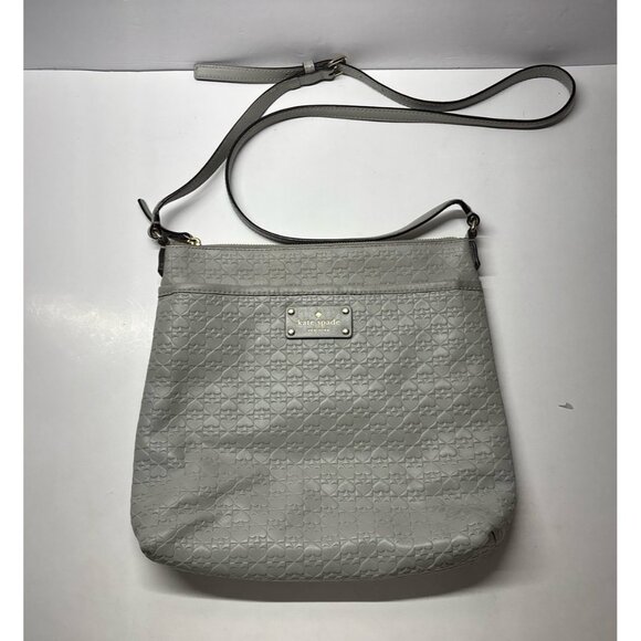 Kate Spade‎ Gray Embossed Messenger Purse - Picture 1 of 12